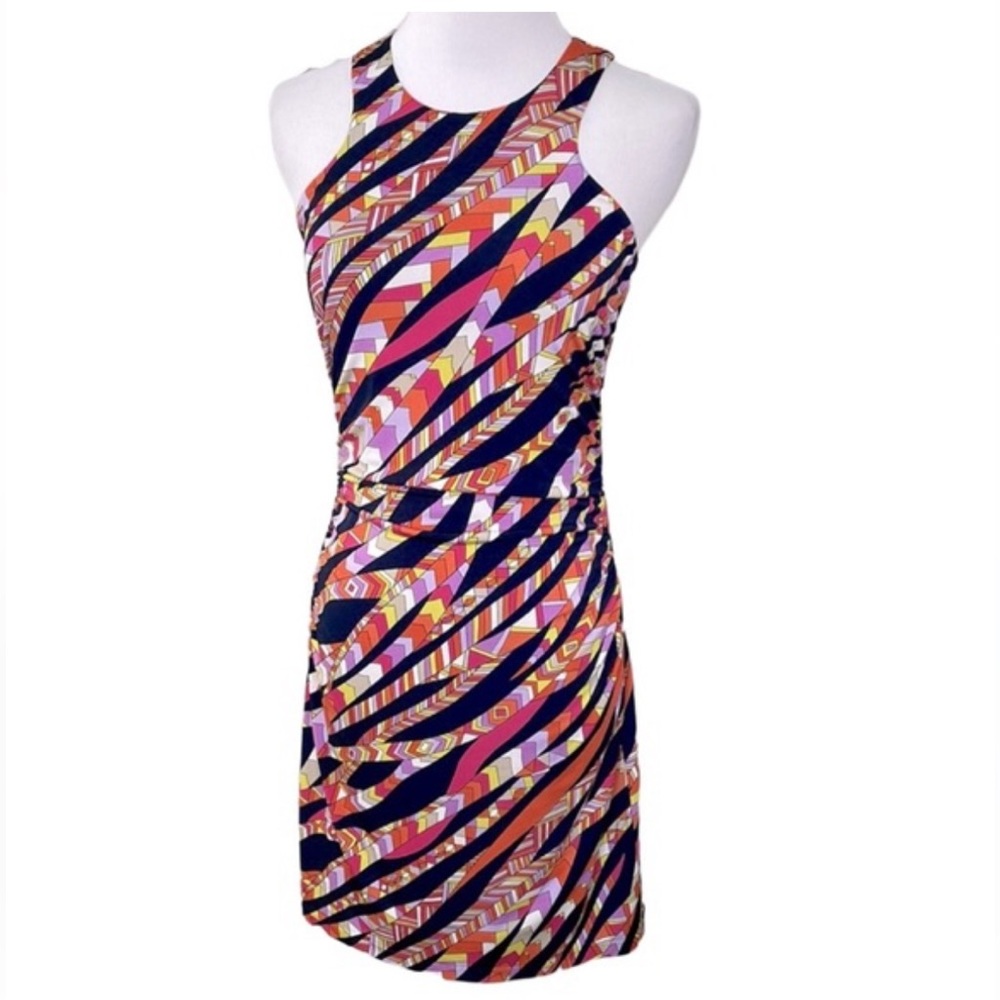Trina Turk abstract Razorback dress Small nwt